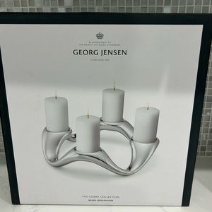 Georg Jensen NIB  Cobra Round Candleholder